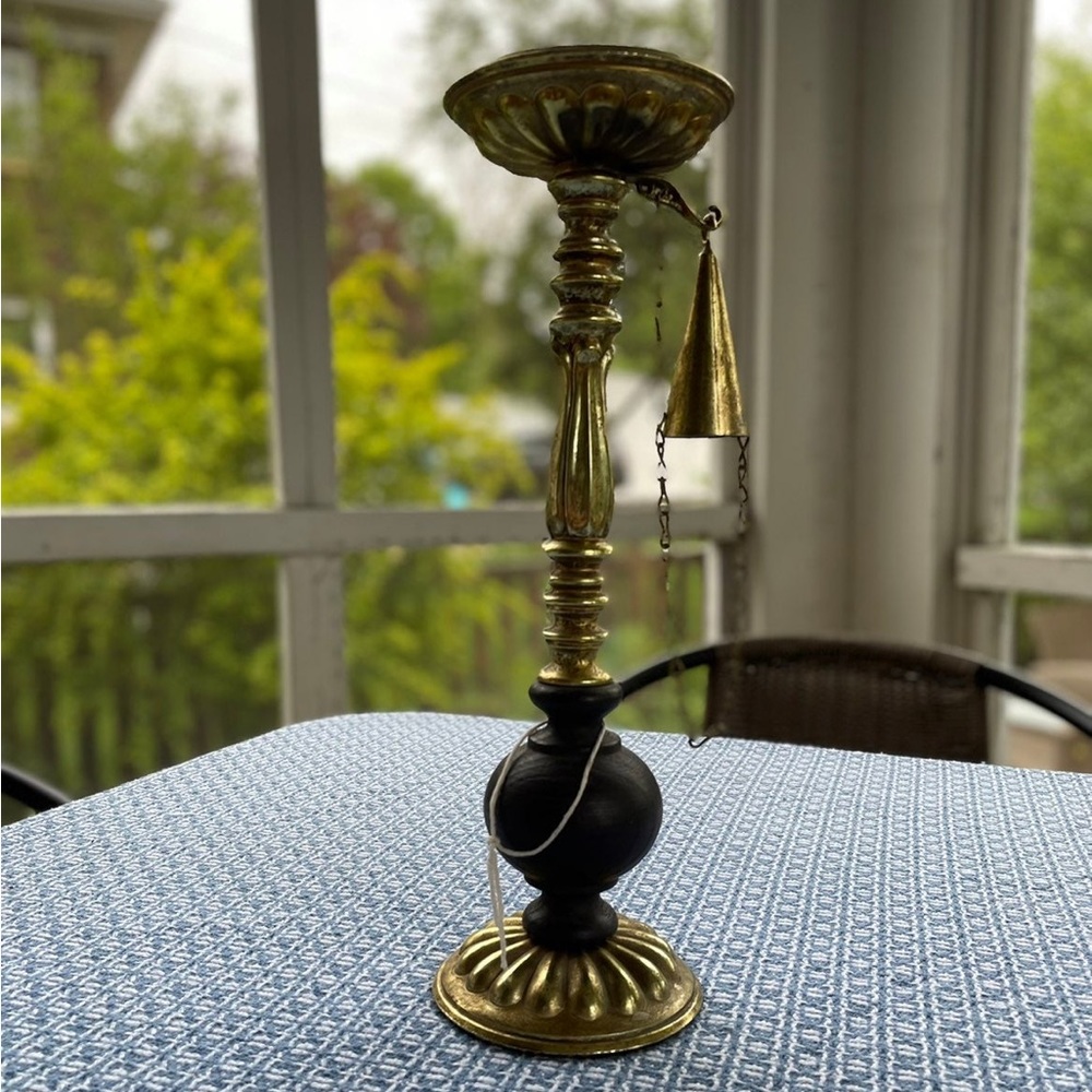 Vintage brass candle stick with snuffer